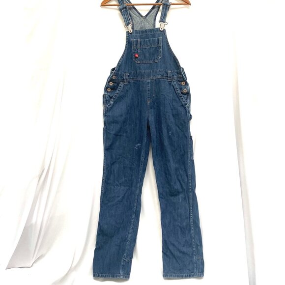Dickies Youth Kids Denim Carpenter Overalls Size XS Medium Wash Work Farm Paint - Picture 1 of 11